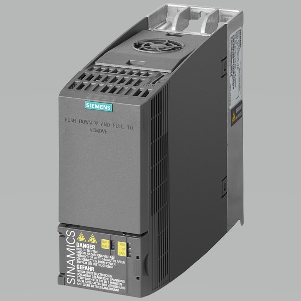 SINAMICS G120C potencia nominal: 1,5kW con sobrecarga del 150% durante 3 s 3AC380-480V+10/-20% 47-63Hz sin filtrar Interfaz E/S: 6 DI, 2 DO, 1 AI, 1 AO Safe-Torque-Off integrada Bus de campo integrado: USS/MODBUS RTU Grado de protección IP20/UL Open Typ t